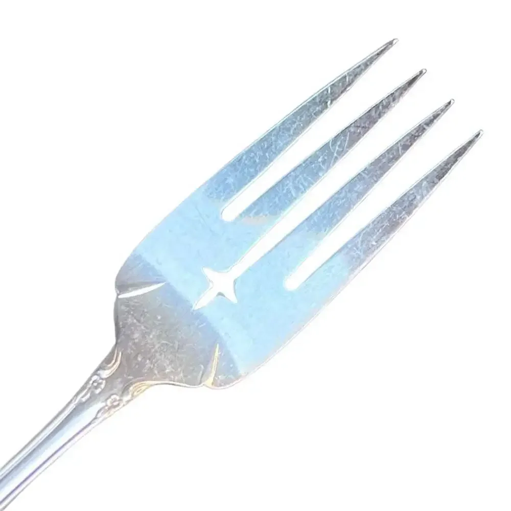 3 Vintage Oneida Community Silverplate AFFECTION Pierced 6” Forks 1960